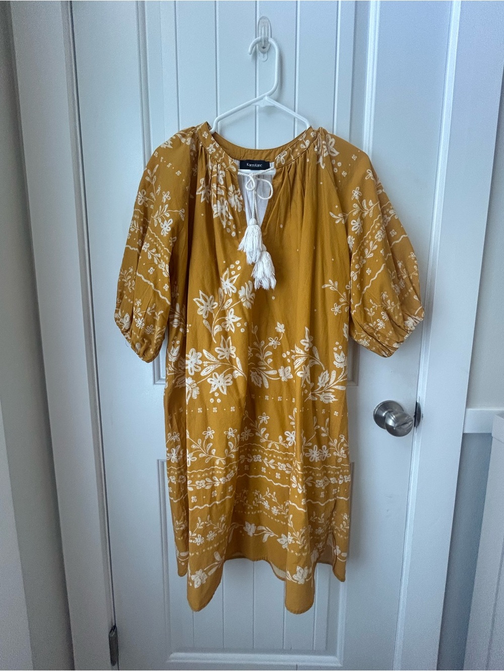 Karen Kane Mustard Floral Tassel Midi Dress